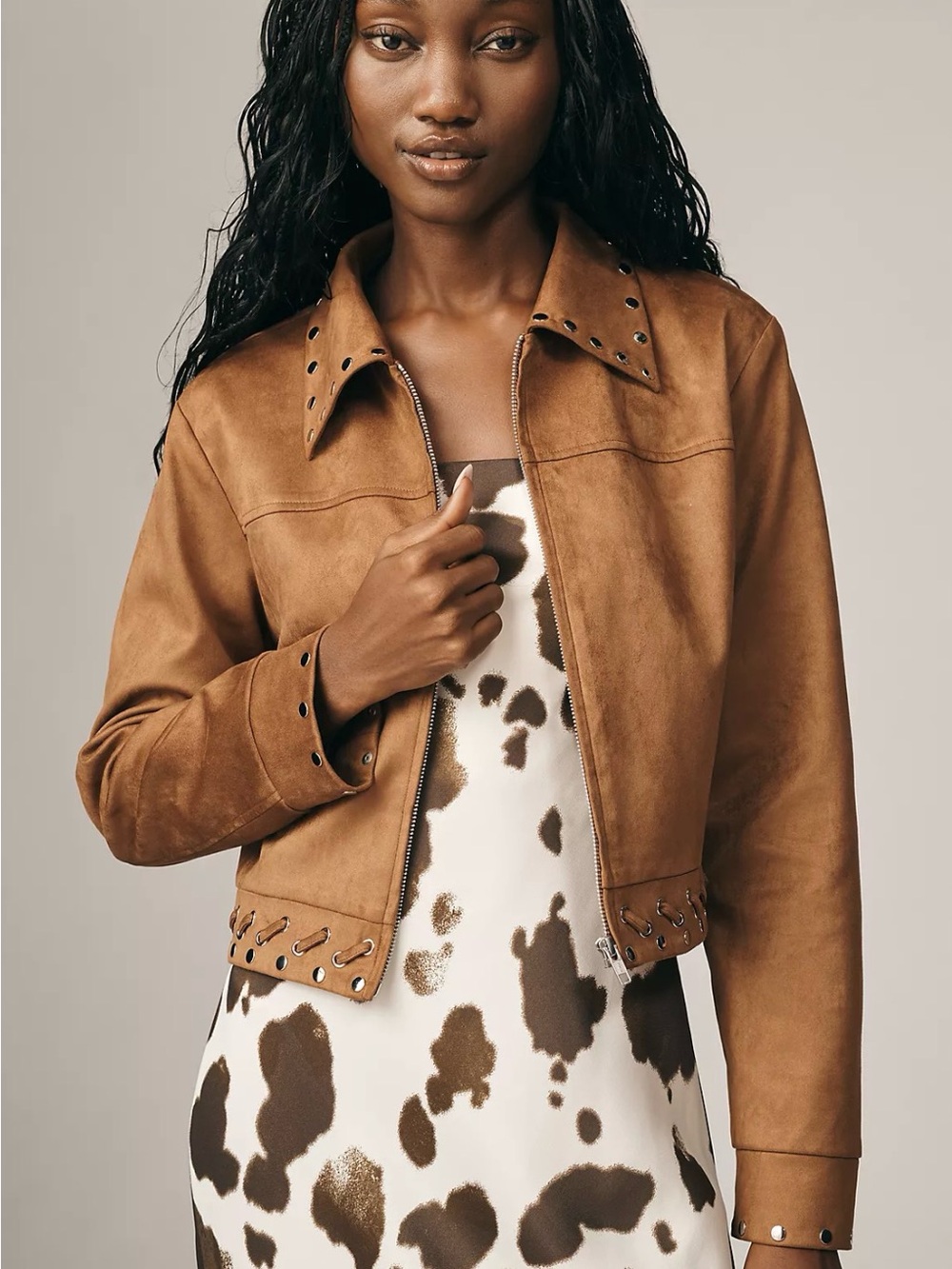 Anthropologie Mare Mare Faux-Suede Studded Jacket (M) $178 ret- read description
